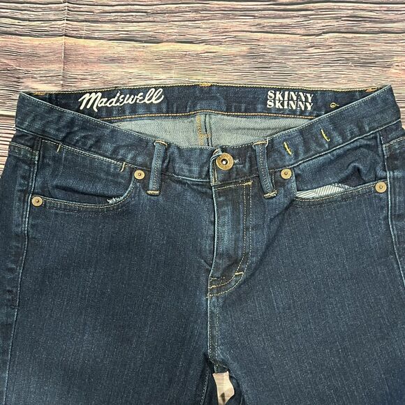 Madewell Women Jeans Size 27x32 Skinny‎ Stretch Denim Jeans Dark Wash Blue Jeans - Picture 7 of 13